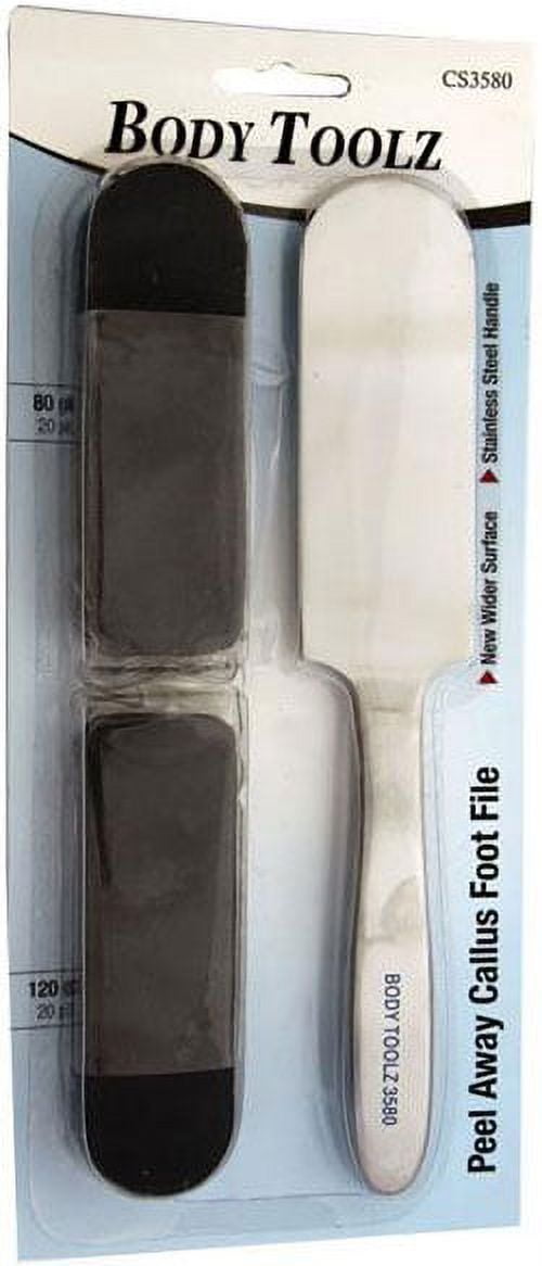 Body Toolz Peel Away Callus Foot File 50 Wider Surface Smooth Rough