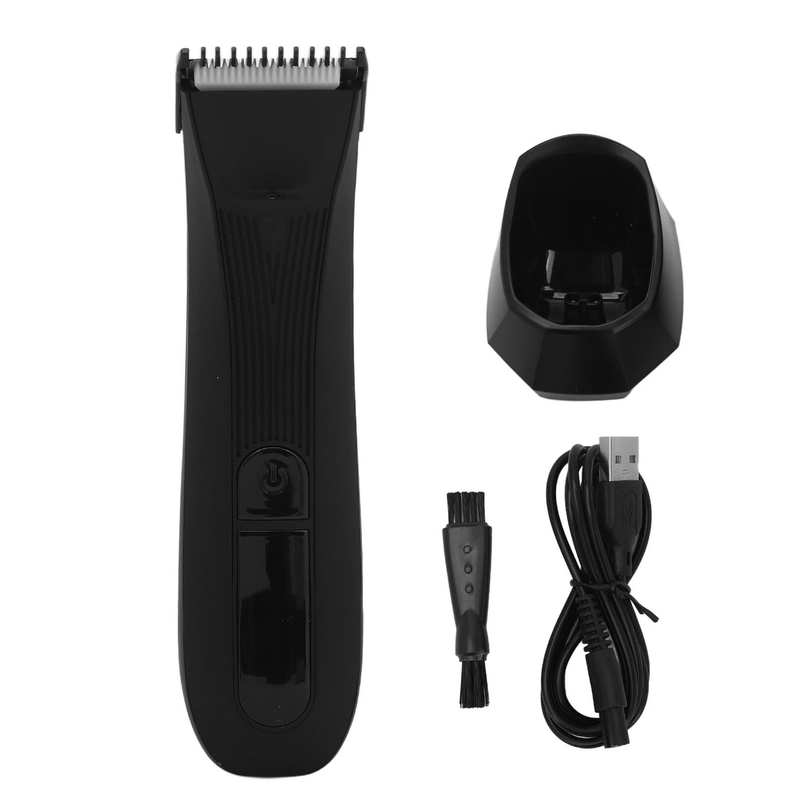 Body Trimmer Black Waterproof Electric Rechargeable Body Hair Clipper