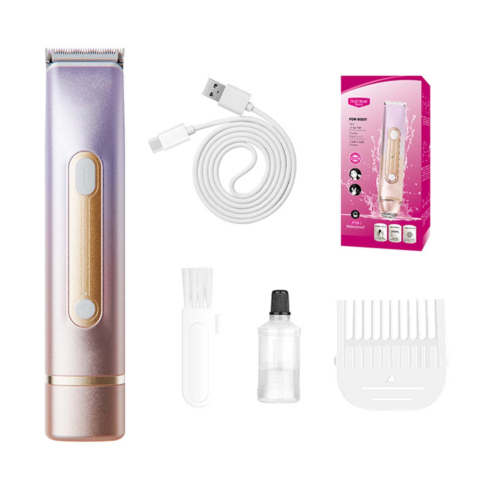 Body Trimmer for Woman Bikini Face Dual-Head Electric Razor USB ...