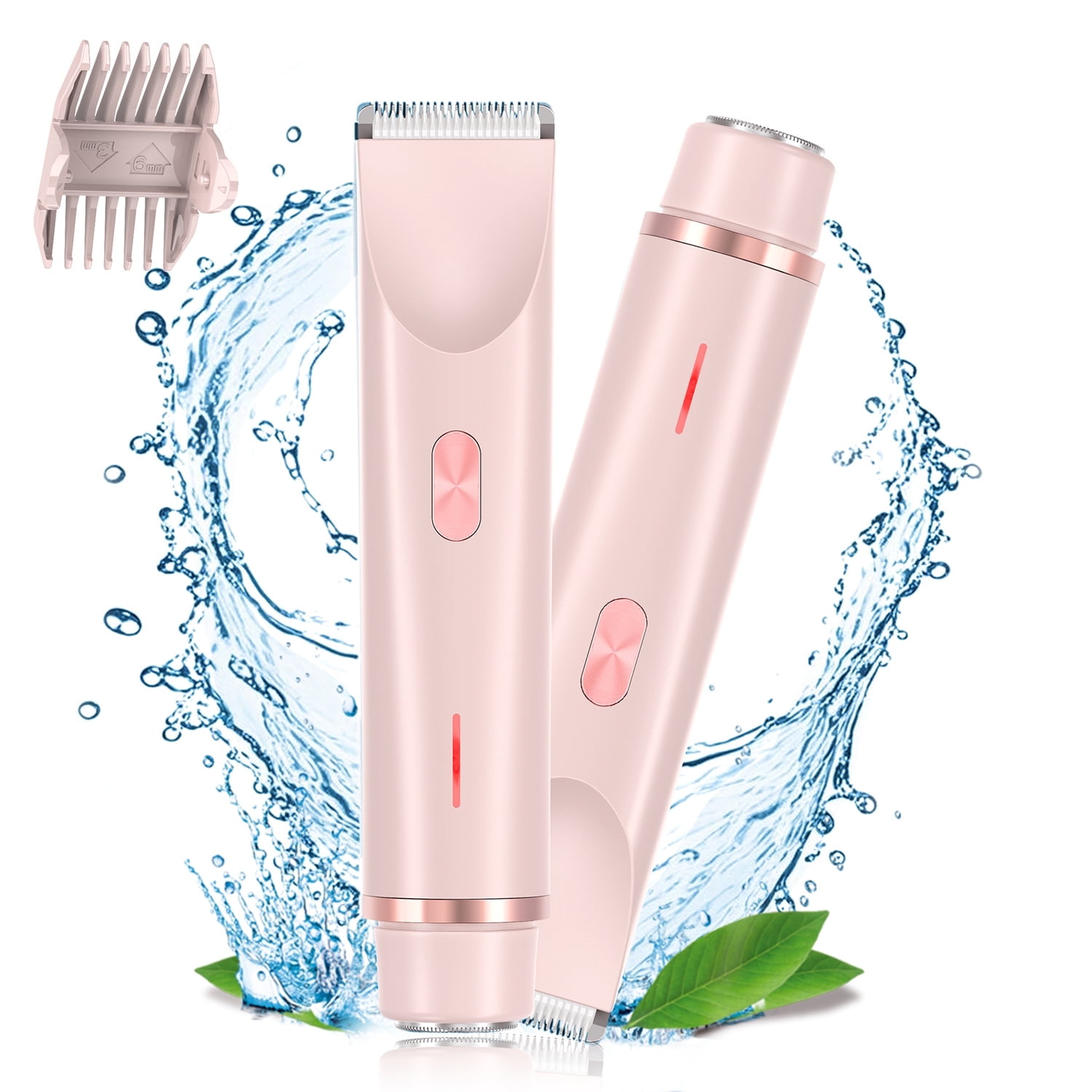 MichPong Body Trimmer for Woman Bikini Face Dual-Head Electric Razor USB Rechargeable Wet Dry Use