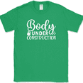 thumbnail image 1 of Body Under Construction T-Shirt Funny Gym Fitness Lifting Workout Text Tee - Green, 3XL, 1 of 1