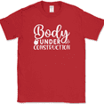 thumbnail image 1 of Body Under Construction T-Shirt Funny Gym Fitness Lifting Workout Text Tee - Red, L, 1 of 1
