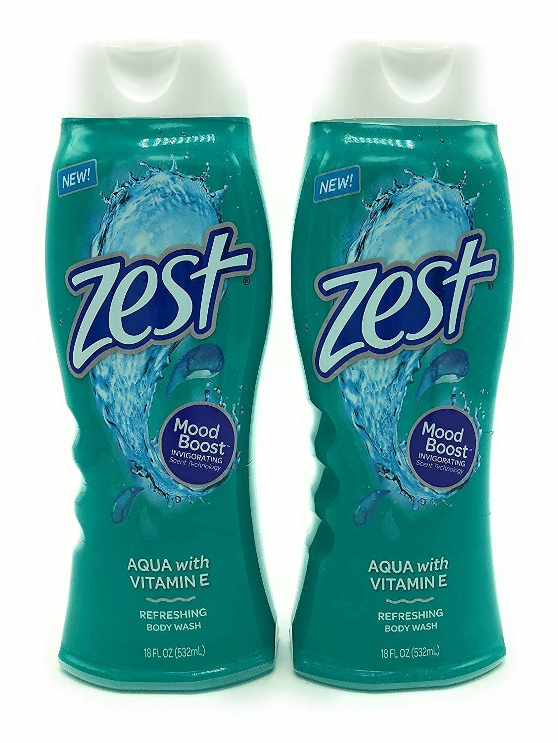 Zest Aqua Body Wash 18 oz Shower Gel (Pack of 2)