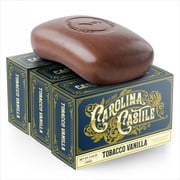 Body Wash Castile Soap Bar for Sensitive Skin   Long Lasting Natural Bar Soap for Men w/Olive Oil and Cocoa Butter - Vegan Tobacco Vanilla Scented by Carolina Castile, 5 oz Each