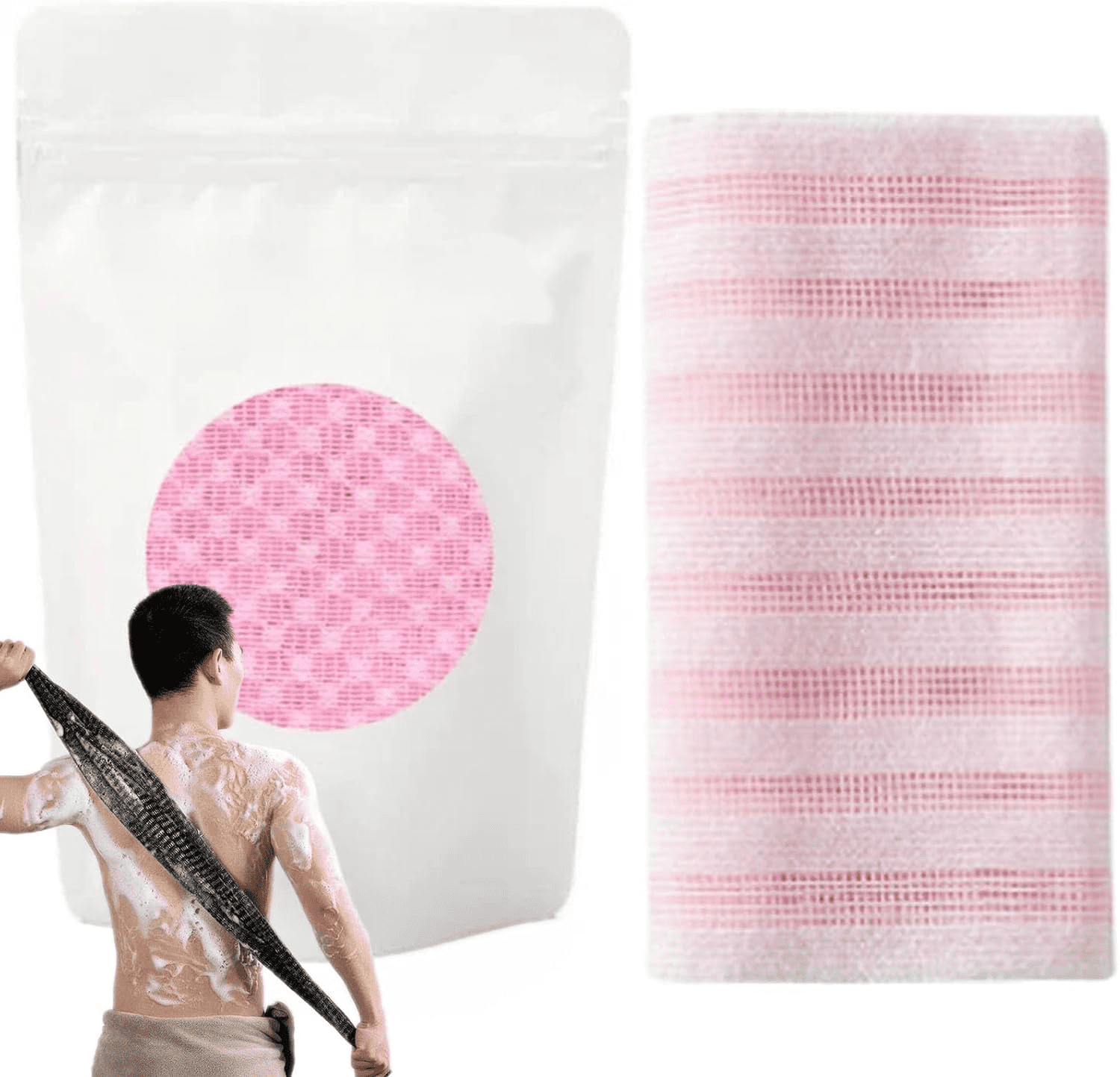 Body Wash Towel, Exfoliating Shower Towel, Bath Loofah, Exfoliating Body Scrubber for Removing Dry Skin, Reusable, Travel Friendly, Quick Drying Durable and Gentle for Sensitive Skin