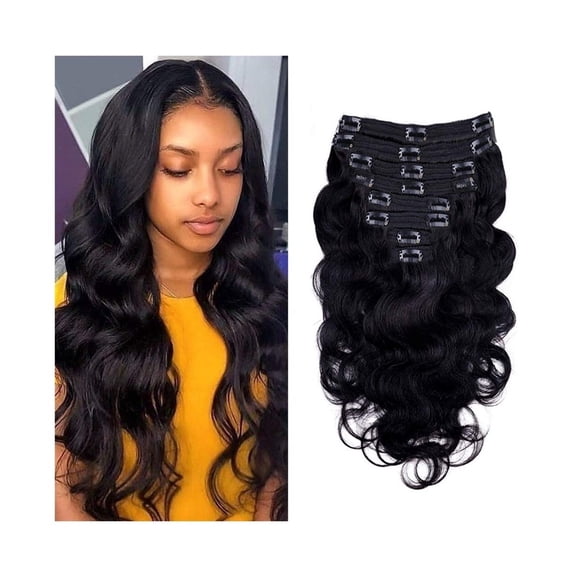 Body Wave Clip In Hair Extensions 10-26" Double Weft Real Human Hair Extensions 8 Pcs/Set 120g Brazilian Remy Hair Wear and Go Clip in Extensions