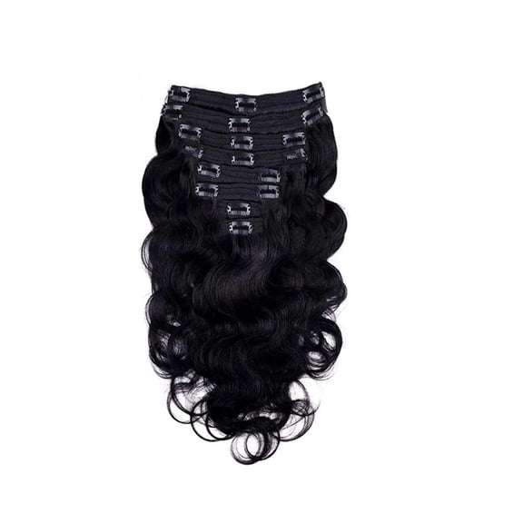 Body Wave Clip in Hair Extensions Human Hair 120G Weft Long Wavy Clip ins Remy Hair Extensions