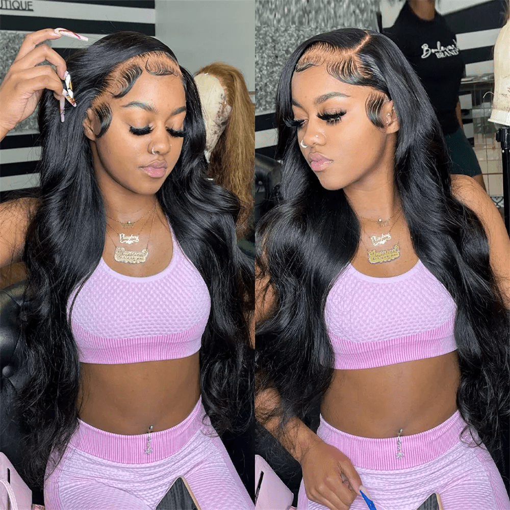Body Wave Lace Front Wigs Human Hair Wig for Women 13x6 HD Lace Front Wigs 200 Density Glueless Wig Pre Plucked with Baby Hair 16Inch