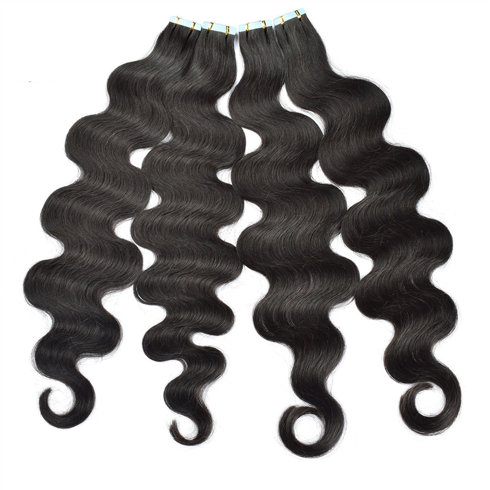 Body Wave Tape in Hair Extensions Human Hair, Black Natural Hair Body Wave Tape in Hair Extensions Tape in Real Hair Thick End Skin Wefts