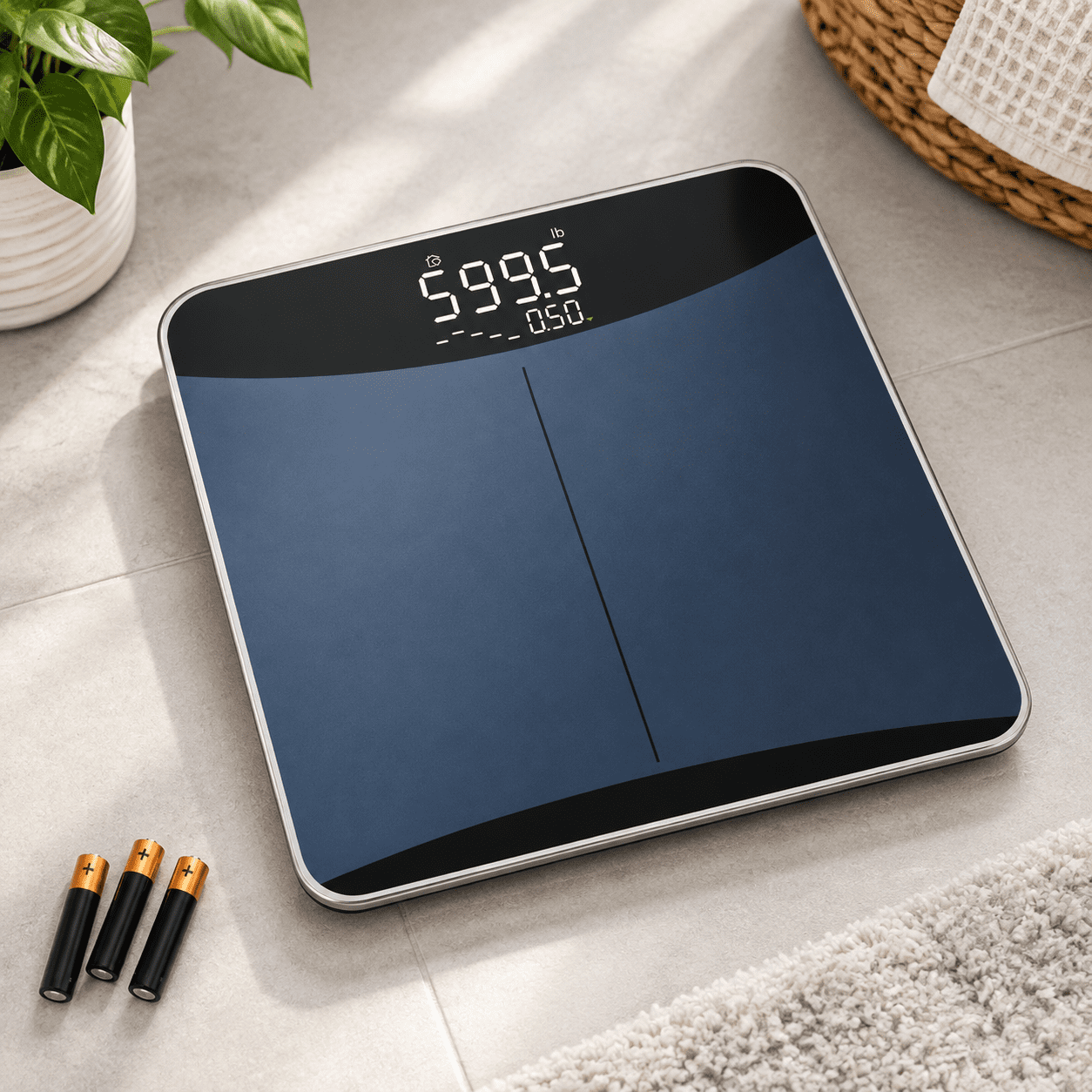Body Weight Scale, Blue, 13.1 x 12.3 in, 600lb Capacity with High ...