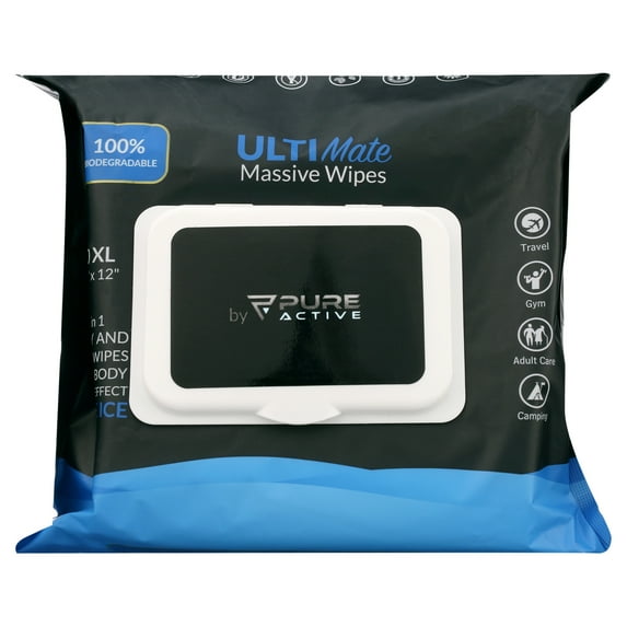 Body Wipes For Men 30 Extra Large Body Wipes for Camping 12"x12" Body Wipes After Workout - Deodorizing Mens Shower Wipes In Travel - Extra Thick Face Wipes - Shower Wipes For Men Adult Bathing