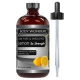 Body Wonders 100% Pure Lemon (5 x extra Strength) Essential Oil 4 oz * Made from fresh Lemon peels * Ideal for Aromatherapy & for DIY Products