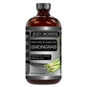 Body Wonders 100% Pure Lemongrass Essential Oil 8 Fl. oz | Best use with Oil Diffusers, Potpourri, and Wicking Fragrance Diffusers | Made in USA