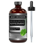 Body Wonders 100% Pure Peppermint Essential Oil (Mentha Piperita) 4 Fl Oz
