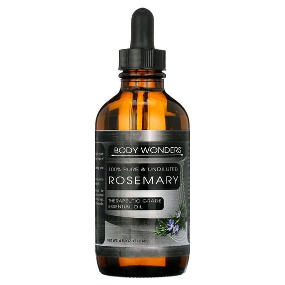 Body Wonders 100% Pure Rosemary Essential Oil - 4 fl oz, Therapeutic Grade Oil - Ideal for Aromatherapy