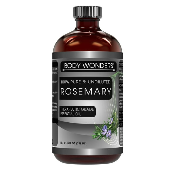Body Wonders 100% Pure Rosemary Essential Oil - 8 fl oz, Therapeutic Grade Oil - Ideal for Aromatherapy | Packaged in USA