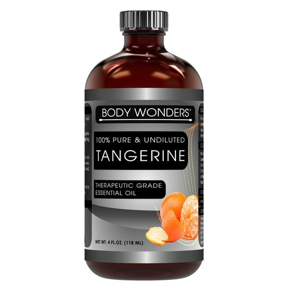 Body Wonders 100% Pure Tangerine Essential Oil - 4 fl oz, Therapeutic Grade Oil - Ideal for Aromatherapy