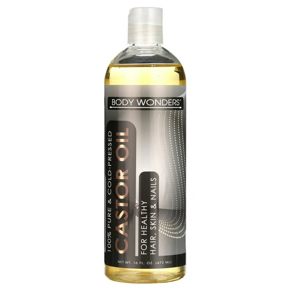 Body Wonders 100% Pure Castor Oil - Cold Pressed Hexane Free 16oz for Hair & Skin