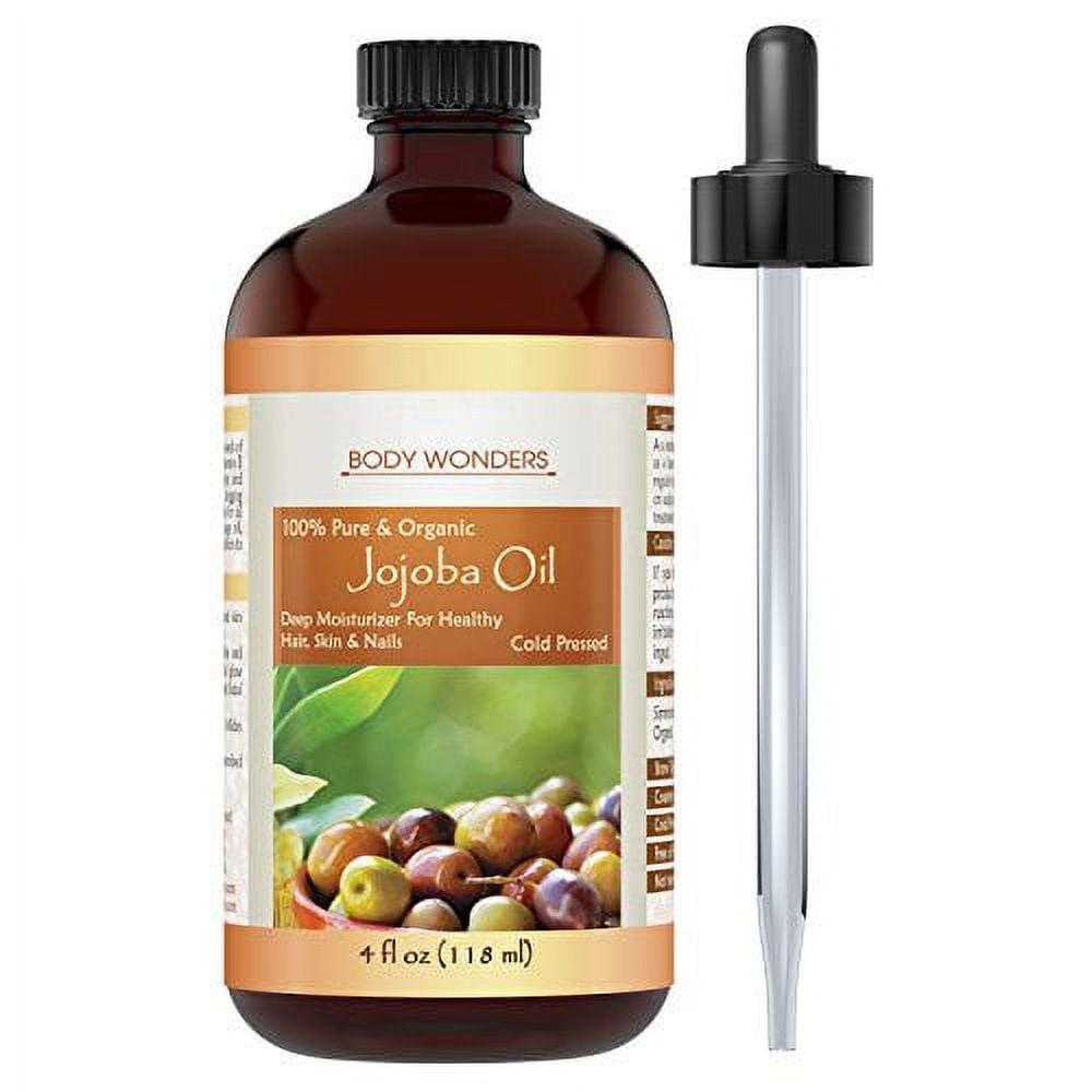 Body Wonders 100% Pure Jojoba Oil â 4 of oz- For Healthy Hair, Skin & Nails - Cold Pressed, Hexane Free
