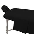 thumbnail image 1 of Body Works Linen Luxury Cotton Massage Table Cover Set w/Fitted & Flat Sheet, Black (3 Piece), 1 of 9