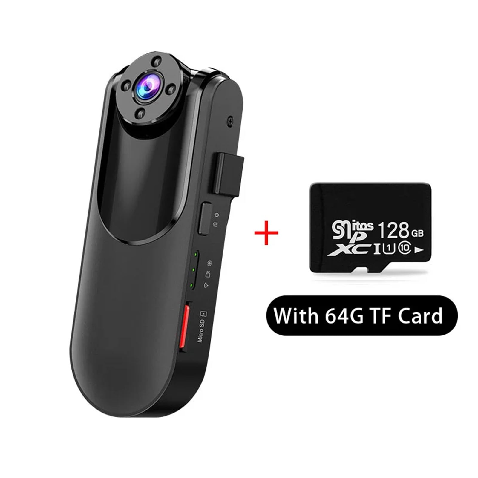 Body Worn Camera HD DVR Video Recorder Security 90 Degree Rotation Night Vision Motion Detection Mini Camcorders ,HD Shooting