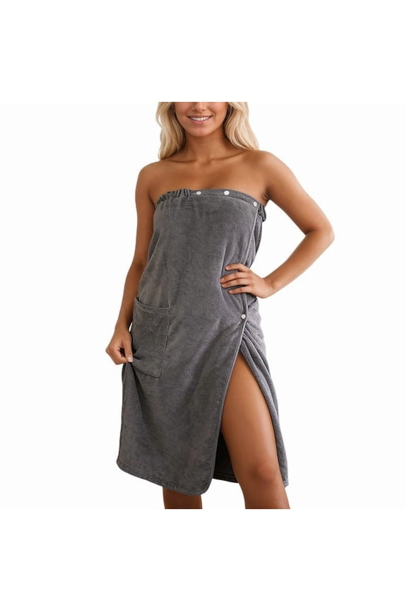 Body Wrap Towel for Women Quick Dry Ladies Robe Adjustable Closure Spa Towel Wrap with Pocket