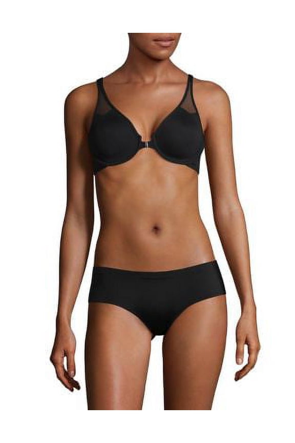 Women's Body Unlined Front Close Underwire Racerback Bra, White, 34DD