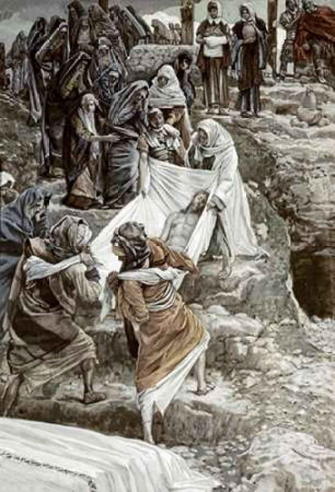 Body of Jesus Carried To The Stone of Anointing Canvas Art - James Jacques Tissot (20 x 28)