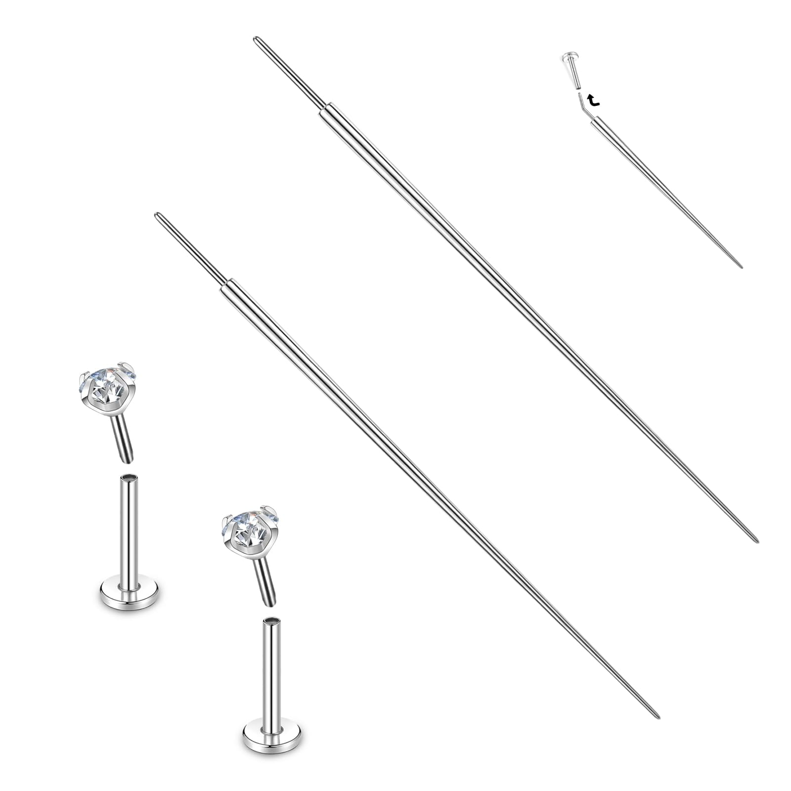 BodyAce G23 Titanium Threadless Piercing Taper, 14G 16G 18G Piercing