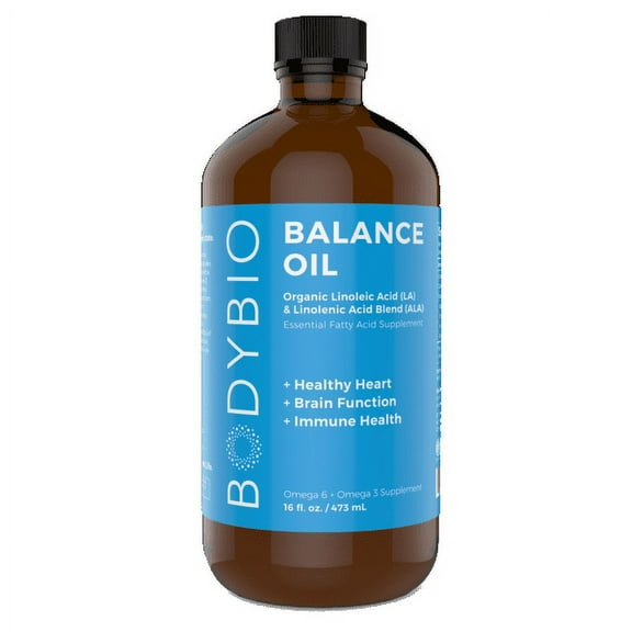 BodyBio Balance Oil, Safflower and Flax Seed Oil Blend, 4:1 LA to ALA, 16 oz.