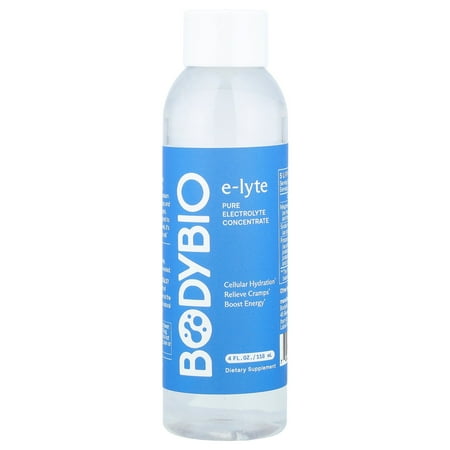 BodyBio e-lyte Liquid Electrolyte Concentrate for Clean Hydration, Energy & Cramp Relief 16 floz