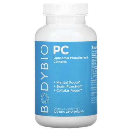 BodyBio PC Liposomal Phospholipid Complex, 100 Softgels