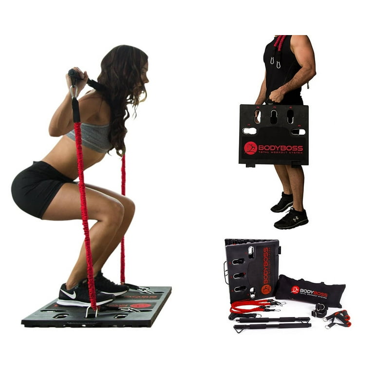 BodyBoss 2.0 Full Portable Home Gym Workout Package Resistance Bands Collapsible Resistance Bar Handles Full Body Workouts for Home Travel