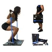 BodyBoss 2.0 - Full Portable Home Gym Workout Package + Resistance Bands - Collapsible Resistance Bar, Handles - Full Body Workouts for Home, Travel or Outside - Blue