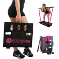 thumbnail image 1 of BodyBoss 2.0 - Full Portable Home Gym Workout Package + Resistance Bands - Collapsible Resistance Bar, Handles - Full Body Workouts for Home, Travel or Outside - Pink, 1 of 6