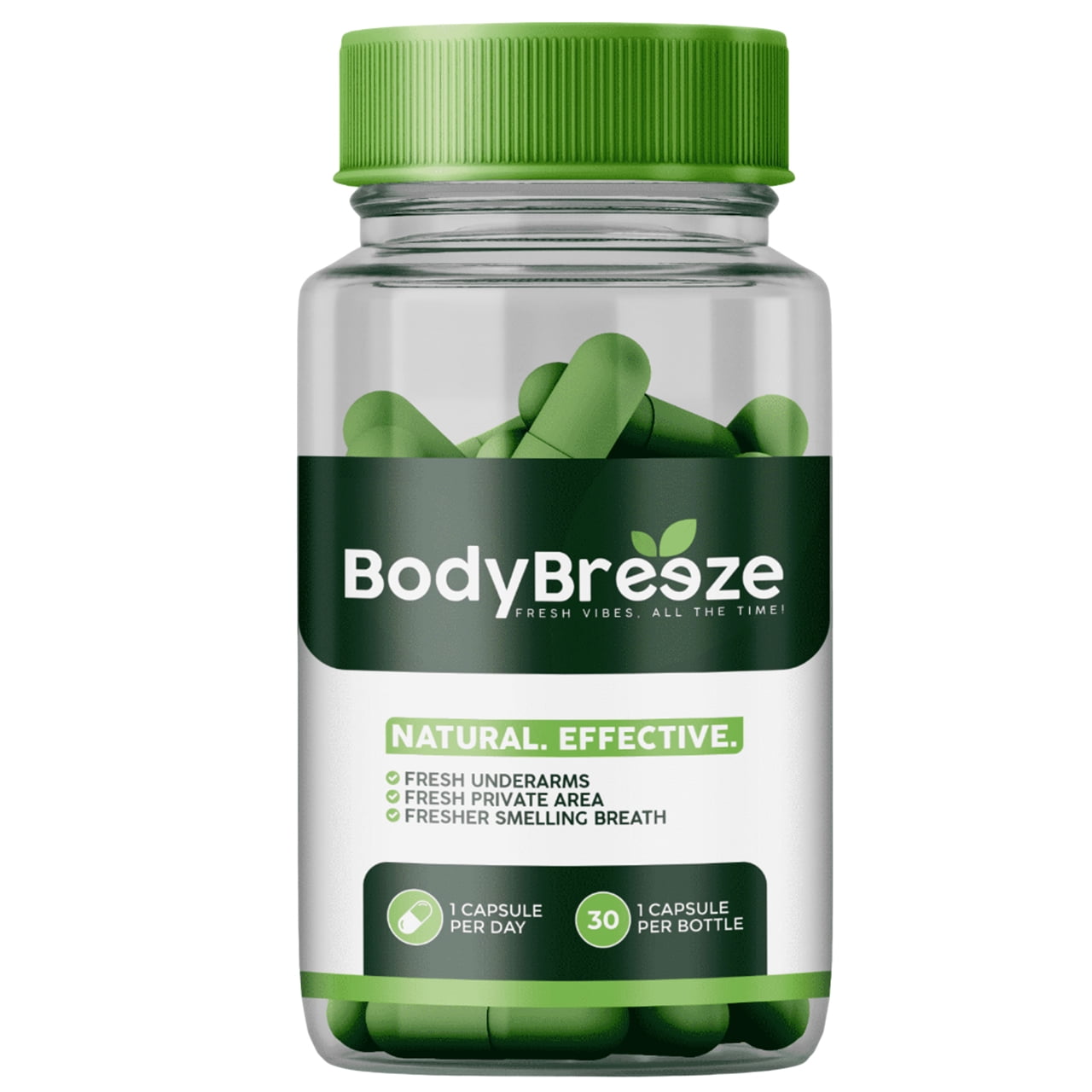 BodyBreeze Internal Deodorant Supplement  Full Body Deodorizer for Gut Health, Skin Health, Detox & Digestion Support  Natural Odor Control Chlorophyll Pills for Head-to-Toe Freshness | 30 Capsules