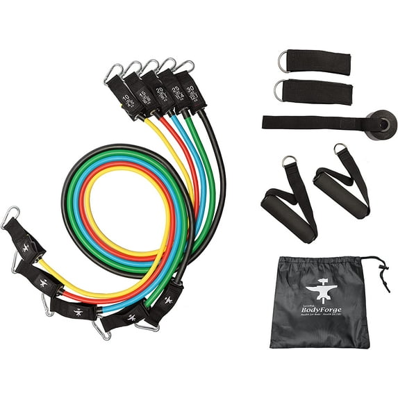 BodyForge Eco-Friendly Tube Resistance Exercise Bands Set…