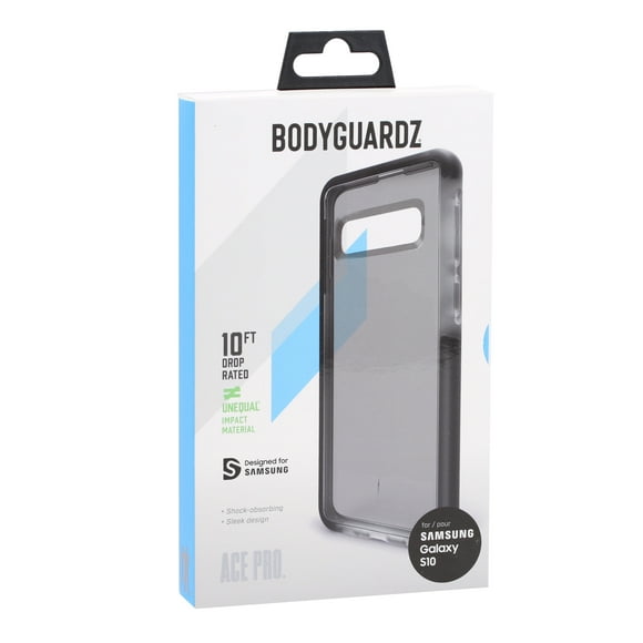 BodyGuardz Ace Pro Case for Samsung Galaxy S10 Smartphones - Smoke/Black