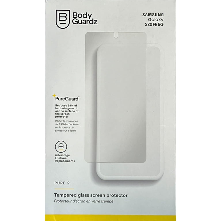 BodyGuardz Pure 2 Antimicrobial Tempered Glass Screen Protector - Samsung  Galaxy S20 FE 5G 