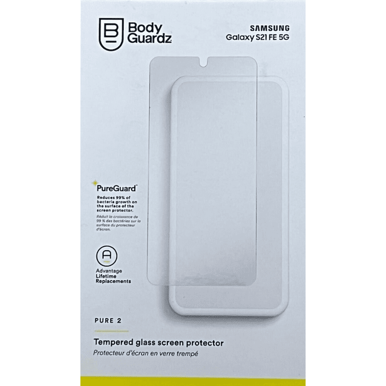 BodyGuardz Pure 2 Antimicrobial Tempered Glass Screen Protector - Samsung  Galaxy S21 FE 5G 