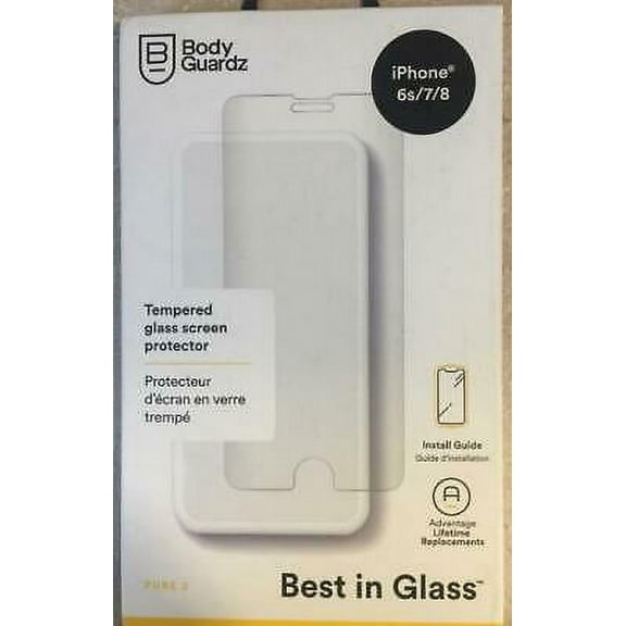 BodyGuardz Pure 2 Tempered Glass Screen Protector - iPhone 6s/7/8