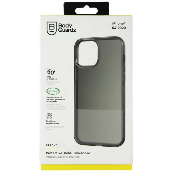 BodyGuardz Stack Series Gel Case for iPhone 12 Pro Max - Two Tone Smoke