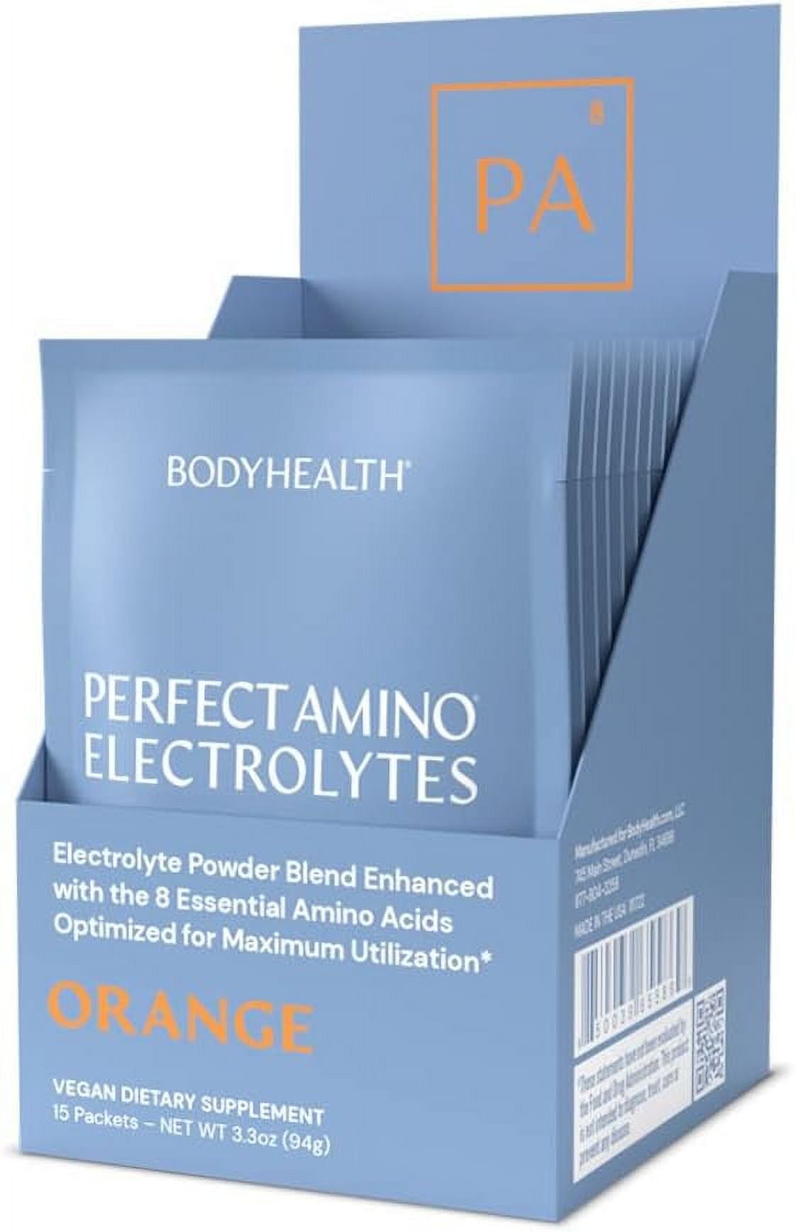 BodyHealth PerfectAmino Electrolytes Powder, Hydration Powder, Sugar
