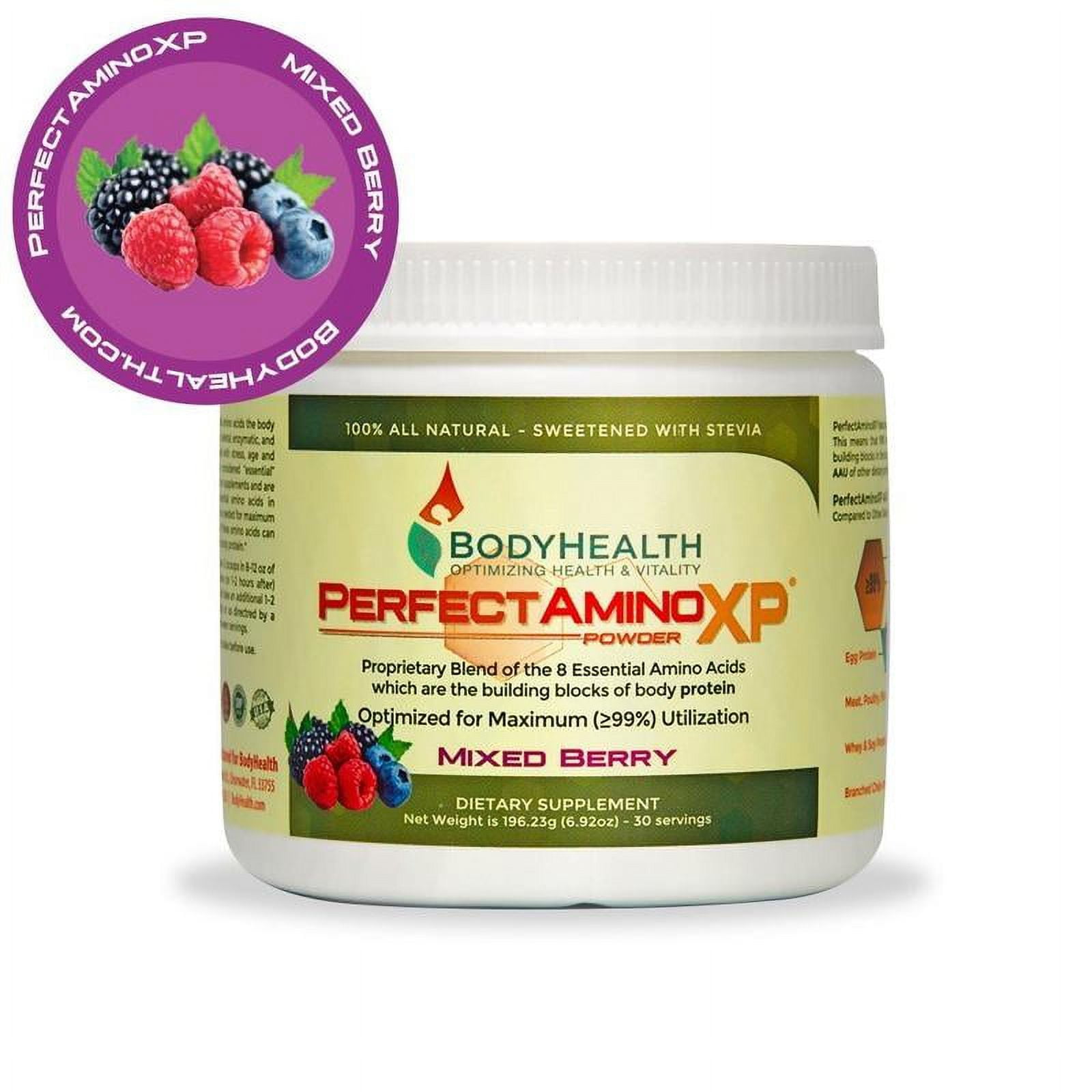 BodyHealth PerfectAmino Powder Mixed Berry (30 Servings) Best Pre/Post