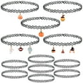 thumbnail image 1 of BodyJ4You 12PC Choker Necklace Halloween Spooky Pumpkin Mummy Ghost Vampire Witch Pendant Black Henna Tattoo Stretch, 1 of 6