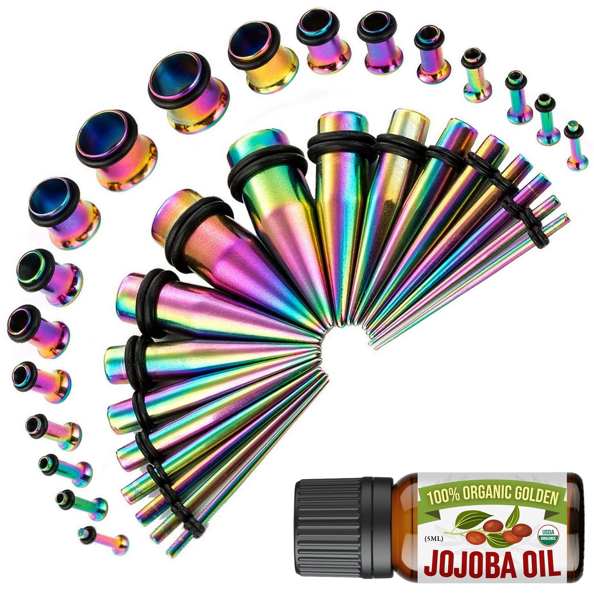 BodyJ4You 37PC Ear Stretching Kit 14G00G Beginner Gauges Aftercare