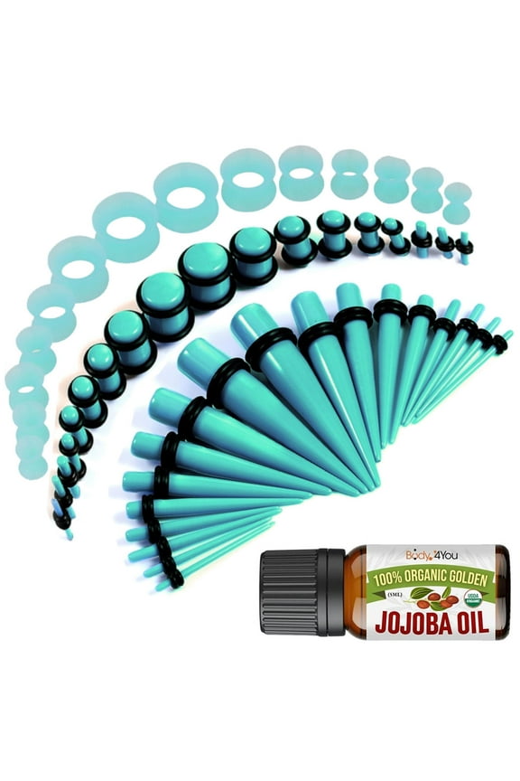 Ear Piercing Kit, Silicone Tunnels, 54 Pieces