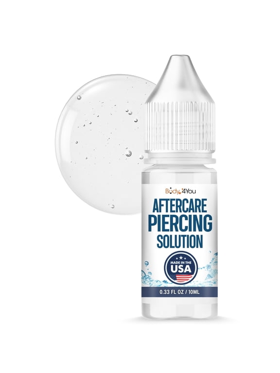Piercing Aftercare Drops - Saline Solution Natural Keloid Bump Removal - Ear Piercing Cleaner Nose Septum Belly Button Cartilage - Tea Tree Oil Sea Salt Aloe Rosemary - 0.33 Fl Oz Visit the