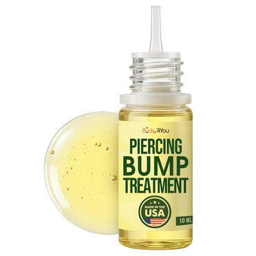 BodyJ4You Piercing Keloid Removal - Natural Oil Bump Treatment - Nose Septum Belly Ear Cleaner Soothing Skin Recovery Solution - Safe Care Reduce Appearance Scars - 0.33 fl oz (Pack of 1)