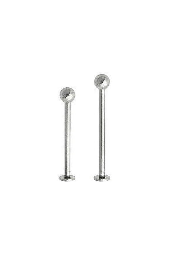 BodyJewelryOnline 14G 16G Long Surgical Steel Cheek Labret Lip Ring Bead Option 12mm 15mm Men Women